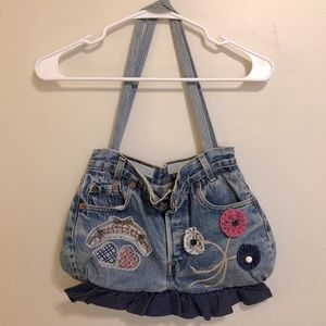Upcycled Purse Levi Jeans - flaw on back pocket